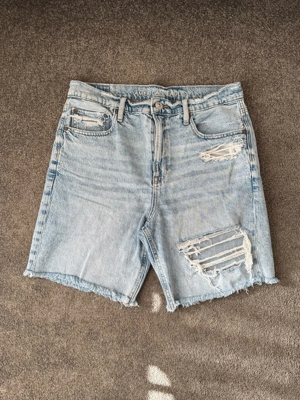 AE Low-Rise Denim Baggy Skater Short